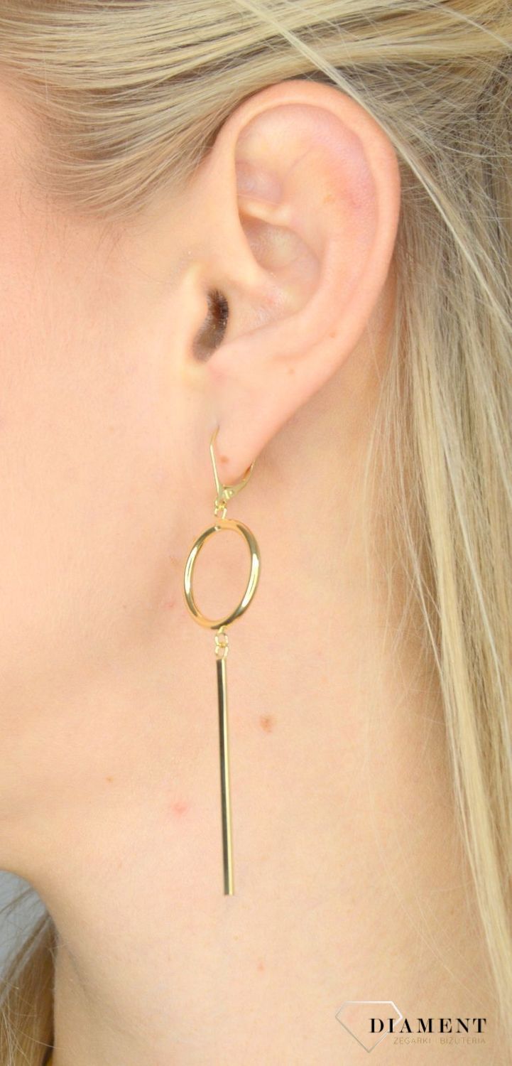 Złote kolczyki 585 'Elegancka prostota' DIA-KLC-COLBDEA-30-YM-LUC OR204623.jpg